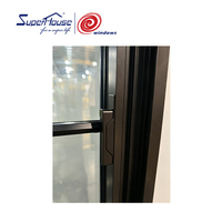 Ventana Americana NFRC TITL 24 con Rotura de Puente Térmico, Panel de Vidrio Grande, Ventana Abatible de Aluminio de Gran Tamaño