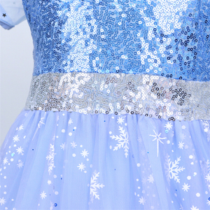 Abito da Principessa Elsa Blu in Cotone per Bambine <span class=keywords><strong>con</strong></span> Mantello per Halloween e Natale, Costume per Cosplay - Product Image 6