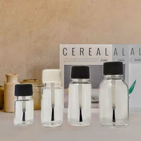 Bouteille vide en PET ambré de 5ml, 10ml, 15ml, 20ml, 30ml, 50ml, 100ml en gros pour huiles essentielles et vernis à ongles avec bouchon applicateur noir