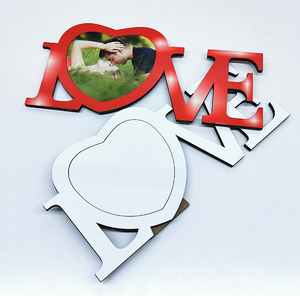 Htpmart bán buôn Ngày Valentine Quà Tặng <span class=keywords><strong>MDF</strong></span> bằng gỗ tình yêu hình dạng khung ảnh với thăng hoa tấm nhôm trang trí nội thất - Product Image 5