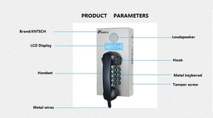 Système <span class=keywords><strong>téléphonique</strong></span> VoIP/analogue mural KNTECH KNZD-05 LCD anti-vandalisme en acier laminé à froid pour prisons et centres de détention - Product Image 2