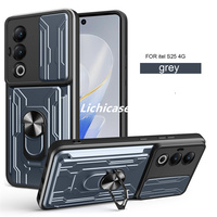 Lichicase Multi Functional Ring Holder Bracket Slide PC Lens Protective Magnetic Phone Case pour Itel S25 S25 Ultra Back Cover