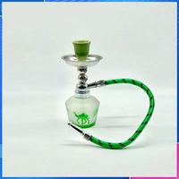 Kit Chicha Portable Mini en Verre Durable Écologique Finition Double Miroir Tuyau Unique avec Foyer pour Voyage et Maison