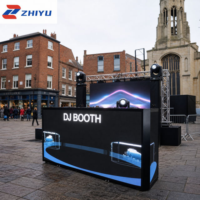 Zhiyu Mobile DJ Booth Integrated Cables Foldable Quick Deployment Console Waterproof IP65 5-Year Warranty Indoor/Outdoor Use