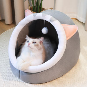 Winter Warm Faltbar Baumwolle Solid Wasch bar Langlebig Komfortabel Cat Kennel Niedliches Design Universal Semi-Closed Pet <span class=keywords><strong>Bed</strong></span> für - Product Image 3