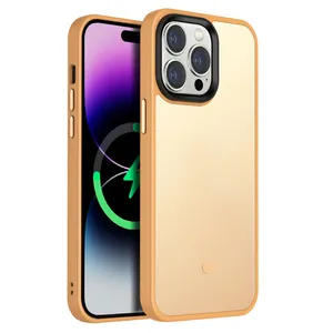 Metal Lens Protection Translucent Matte Frosted ShockProof Skin Feeling TPU+PC Magnetic Phone Case For IPhone 14 13 12 Pro Max