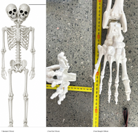 Squelette à double tête SIPKLR 165 cm/5,4 pieds, accessoires d'Halloween grandeur nature pour maison hantée, cimetière, décoration de jardin extérieur