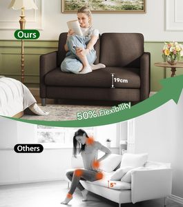 Welzona divano moderno a due posti tessuto orsacchiotto Love Seat 2 posti soggiorno <span class=keywords><strong>mobili</strong></span> <span class=keywords><strong>per</strong></span> casa ufficio Studio appartamento-marrone - Product Image 5
