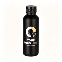 Bouteille en PEHD noir de 250 ml avec bouchon à clapet pour huile de poisson, conteneur alimentaire liquide de qualité alimentaire pour compléments alimentaires - Vente en gros