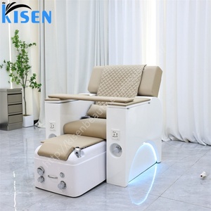 Kisen - Chaise de pédicure électrique inclinable sans tuyauterie avec bain-marie intégré, rose, beige, noir, blanc - Offre spéciale pour salons de beauté et de manucure - Product Image 5