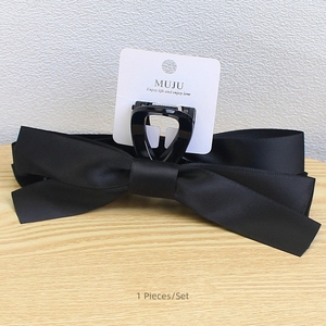 <span class=keywords><strong>Pince</strong></span> à Cheveux Noeuds Noirs Style Hepburn de 17 cm, <span class=keywords><strong>Grande</strong></span> <span class=keywords><strong>Pince</strong></span> Arrière pour Femmes - Product Image 4