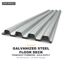 Plancher en acier sur mesure, épaisseur 0,8-1,2 mm, modèle YX75-200-600 en stock, modèle Zhenpeng pour une installation rapide