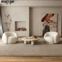 Fauteuil d'appoint moderne de luxe en bouclette pour salon