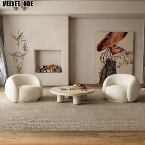 <span class=keywords><strong>Petit</strong></span> Canapé de Salon en Tissu Bouclé Teddy, <span class=keywords><strong>Fauteuil</strong></span> de Détente Moderne et Luxueux, Rembourré, pour Salon - Product Image 5