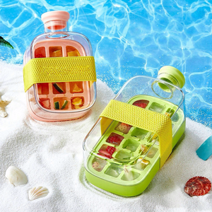 Thiết Kế Mới Tùy Chỉnh Ice Maker Với Rơm Mùa Hè Tự Làm Hộp Lưu Trữ Đá Trái Cây Đồ Uống Ice Cube Maker Chai Làm Mát Khuôn - Product Image 1