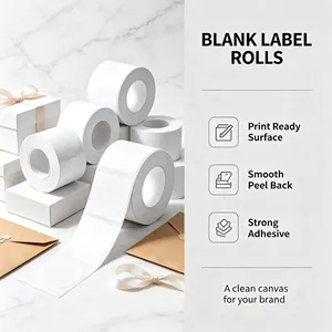 Self-Adhesive Round Labels White Adhesive Paper Quick Stick Smooth Backing No <b>Bubble</b> Easy Peel Apply Packaging Labels - Product Image 3