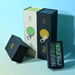 Customizable Cardboard Rigid <b>Box</b> with Magnetic Closure Embossing Recyclable Glossy Finish <b>Black</b>/White Colors - Product Image 3