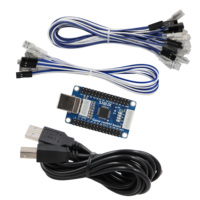 Kit de bricolage d'arcade à 2 joueurs avec lumière d'alimentation LED Encodeur USB Code Board Zero Delay Gamepad Controller-13 Button Cable 4 Joystick