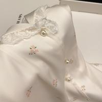 Nouvel ensemble de pyjama d'été pour femme, style chinois, imprimé floral, manches courtes, grande taille, avec dentelle, pour la maison