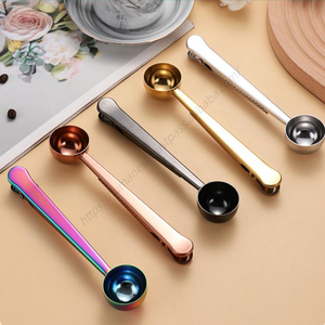 Cuchara Medidora de Café 2 en 1 de Acero Inoxidable Syh386 al por Mayor con Clip Sellador de Bolsas, Cuchara para Leche, Té y Polvo de Granos - Product Image 1