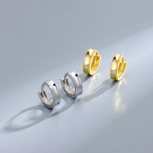 Fine 925 <strong>Silver</strong> Jewelry Manufacture 18K Gold Vermeil <strong>Huggies</strong> 925 Sterling <strong>Silver</strong> Plated Bold Hoop Earrings Women - Product Image 5