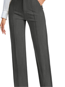 Spring New Arrival Breathable Eco-Friendly High-Waisted Straight Leg Rolled-Up <b>Pants</b> - Product Image 1