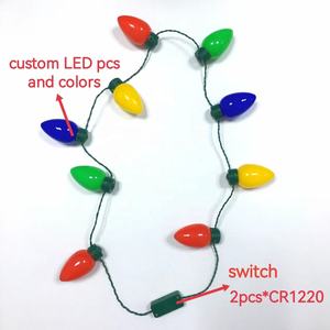 Collares de Navidad con luces Led brillantes, bombillas coloridas de Mardi Gras, venta al por mayor - Product Image 2