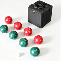 Ensemble de boules de pétanque en résine haute densité de 90 mm, 8 pièces, avec sac de transport pour les jeux de famille en plein air, à la plage ou dans le jardin