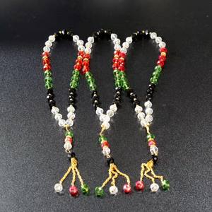33 perles de prière en cristal de 10 mm, couleurs du drapeau de l'Islam, Émirats arabes unis, Palestine, perles de prière musulmanes, tasbih islamique, vente en gros, cadeau du Ramadan - Product Image 5