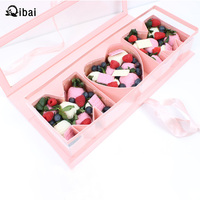 Cajas de Regalo Rígidas de Lujo con Tapa de PVC y Diseño de Rosas, para Flores, Ideales para Bodas, Día de la Madre y San Valentín, Marca Qibai Stock Love