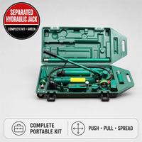 Kit de cric hydraulique 10 tonnes pour réparation de châssis en acier avec pompe à piston, flexibles et fonction de poussée-tirage, certifié CE