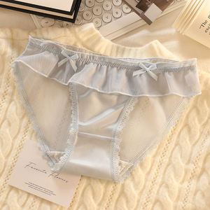 Culottes en tricot pour femmes, motif uni <span class=keywords><strong>hyper</strong></span>-teint, rose, pour l'été, taille mi-haute, respirantes, décontractées, décorées de dentelle, taille unique - Product Image 5