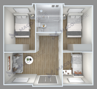 Maisons préfabriquées modulaires en acier portables et extensibles de 20 pieds, style moderne et luxueux, fabriquées en Chine, avec 3 chambres, type conteneur