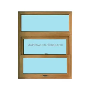 YT Design moderne grains de bois Double vitrage simple glissière suspendue UPVC PVC vinyle fenêtres coulissantes