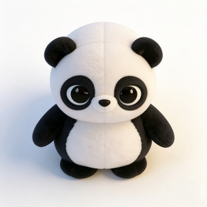 Peluche panda personnalisée aux grands yeux, animal en peluche moelleux et doux, sur pied. - Product Image 4