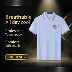 Chemises <span class=keywords><strong>polo</strong></span> en coton brodées pour hommes, personnalisation en gros, chemise <span class=keywords><strong>polo</strong></span> d'affaires à manches courtes pour homme - Product Image 2