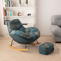 Chaise à bascule de luxe populaire rembourrée chaise inclinable confort moderne avec pouf pour meubles de salon de pépinière d'intérieur