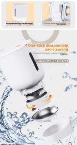 Distributeur automatique de nourriture pour chats avec deux bols et fonction de programmation d'alimentation, design moderne en plastique blanc, utilisation en intérieur - Product Image 3