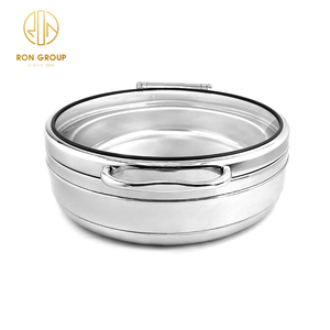 Plats de chauffe-plats ronds en acier inoxydable et argent pour banquet d'hôtel de haute qualité pour buffet de restauration chauffe-plats - Product Image 5
