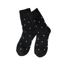 Chaussettes mi-mollet pour femme, chaudes, respirantes, doublées polaire, épaisses, en tissu éponge à pois, sans couture, mignonnes, polyvalentes, rétro, pour bottes de neige et usage quotidien