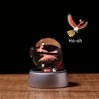 Boule de cristal 3D gravée au laser, faite à la main, personnalisée, jouets, jeux, lampe à changement de couleur, avec boîte cadeau pour la chambre des enfants, Noël