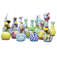 Kit de sous-verres en bois poli et écologique avec carreaux de mosaïque pour la décoration intérieure des enfants Design rond