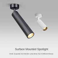 Spot LED COB sur rail, encastré ou en saillie, à tube long, en aluminium noir et blanc, rotatif, pour intérieur, maison et commerce