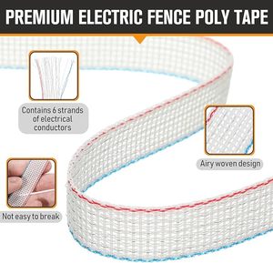 Conduttori in Acciaio Inossidabile Resistenti, Nastro <span class=keywords><strong>Elettrico</strong></span> ad Alta Potenza <span class=keywords><strong>per</strong></span> Recinzioni Agricole, <span class=keywords><strong>per</strong></span> Recinzioni di Bovini e Cavalli - Product Image 4