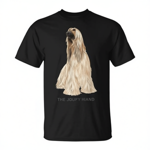 Camiseta Afghan Hound Dog negra con cuello redondo unisex para adultos talla S M L XL XXL - Product Image 2