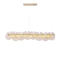Lampu Gantung Kristal Modern Minimalis Bentuk Bunga, Lampu LED Hotel Restoran Bar Mewah, Tinggi Dapat Disesuaikan