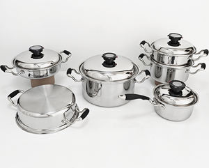 5 ชั้น 10 ชิ้นเครื่องครัวสแตนเลสหม้อและกระทะชุดเครื่องครัวไร้จาระบีไร้น้ําสําหรับความปลอดภัยเครื่องล้างจานไมโครเวฟ - Product Image 2