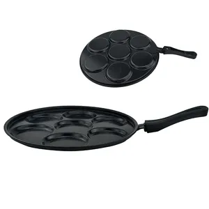 Ontbijt Koken Omelet Ei Pan Aangepaste Carbon Staal Zeven Gat Pot Mini Pannenkoek Pan Non-Stick Bakvormen Cake Pannen