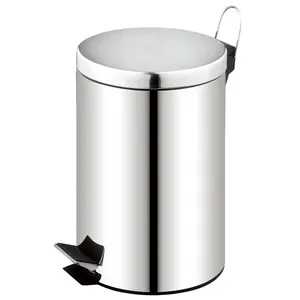 Pedal Bin Trash Can Manufacturer Wholesale Household Foot Pedal Rubbish Bin Stainless Steel Trash Can