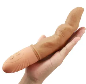 جهاز هزاز للنساء, جهاز هزاز للنساء بطابع جلد حقيقي وشعور الإناث الاستمناء هزاز قوي للتدفئة الجنسية ألعاب جنسية بأصبع كبيرة